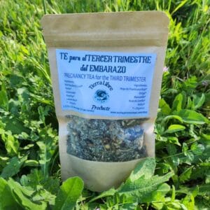 bag of pregnancy tea outside in grass