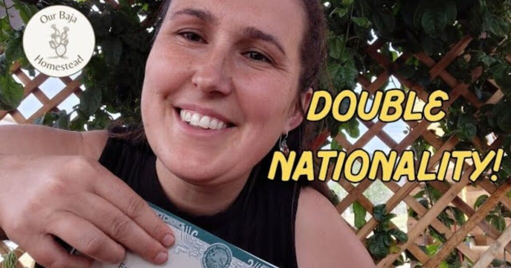 rori from our baja homestead holding citizenship paperwork